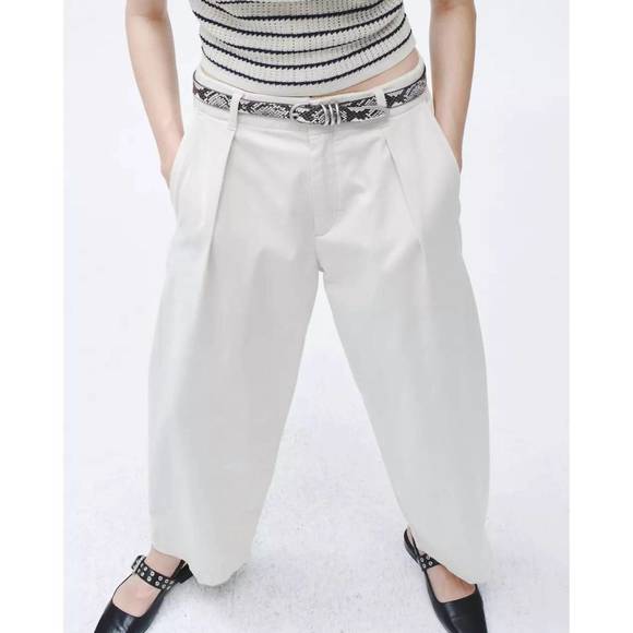 NEW RAG & BONE donovan cropped cotton pant in turtledove - Picture 4 of 5